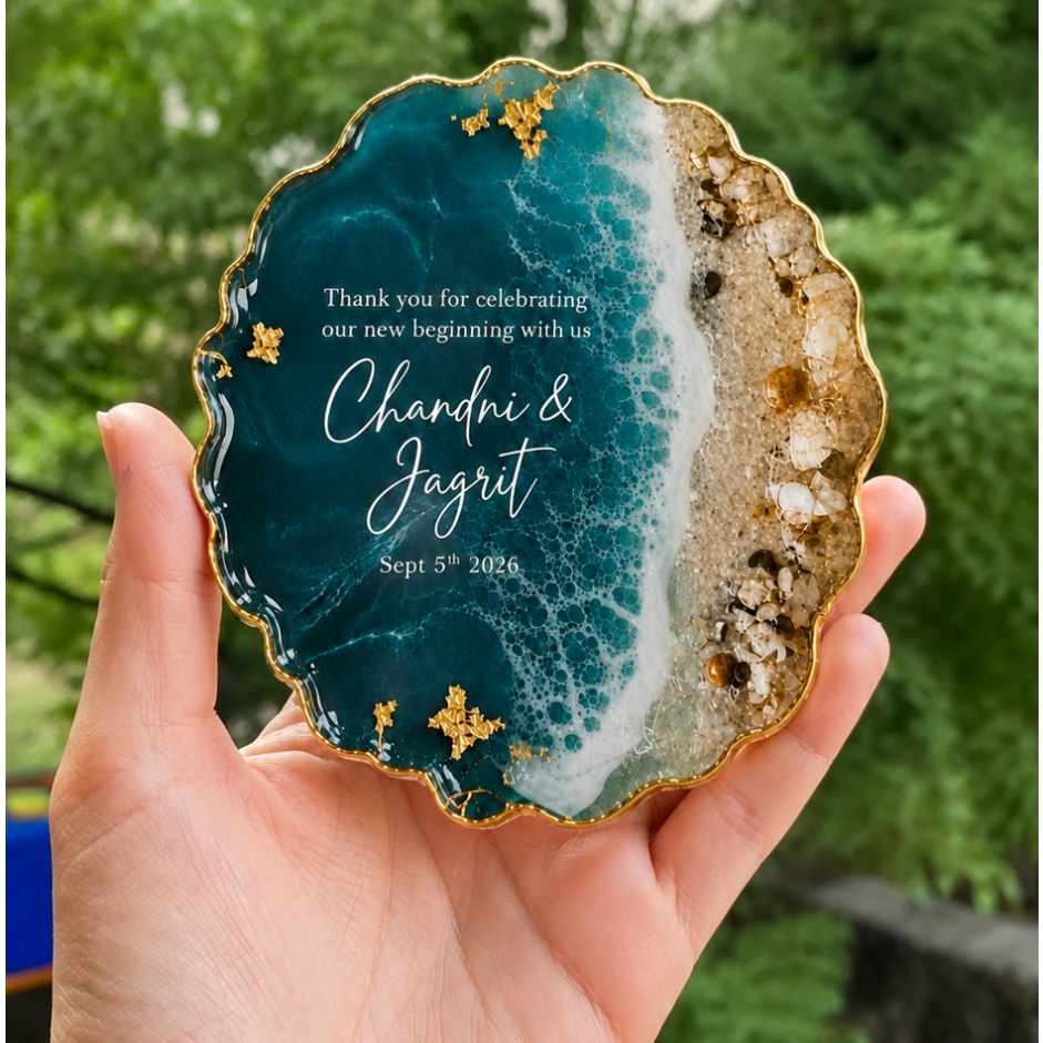 Emerald Tide Resin Coasters