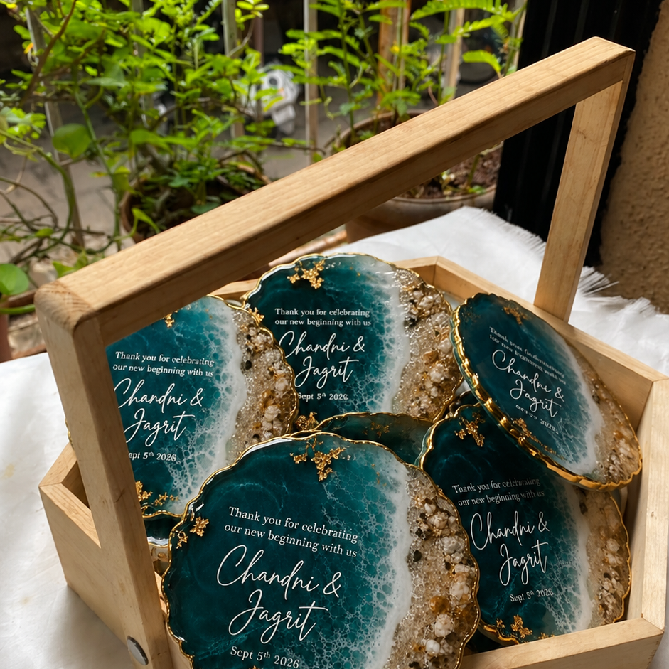 Emerald Tide Resin Coasters