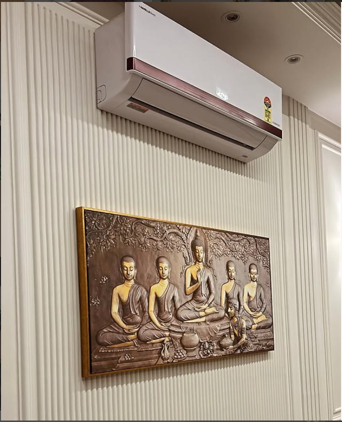 Pair of canvas artworks in a Hyderabad living room with natural light
