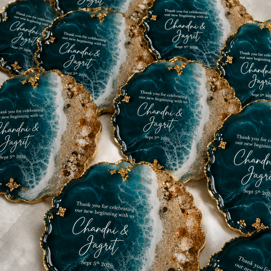 Emerald Tide Resin Coasters
